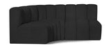 Arc Black Boucle Fabric Modular Sofa 102Black-S3A Meridian Furniture