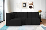 Arc Black Boucle Fabric Modular Sofa 102Black-S3A Meridian Furniture