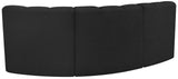 Arc Black Boucle Fabric Modular Sofa 102Black-S3A Meridian Furniture