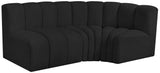 Arc Black Boucle Fabric Modular Sofa 102Black-S3A Meridian Furniture