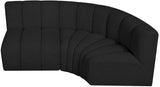 Arc Black Boucle Fabric Modular Sofa 102Black-S3A Meridian Furniture