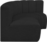 Arc Black Boucle Fabric Modular Sofa 102Black-S3A Meridian Furniture