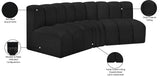 Arc Black Boucle Fabric Modular Sofa 102Black-S3B Meridian Furniture