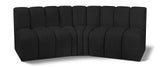 Arc Black Boucle Fabric Modular Sofa 102Black-S3B Meridian Furniture