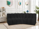 Arc Black Boucle Fabric Modular Sofa 102Black-S3B Meridian Furniture