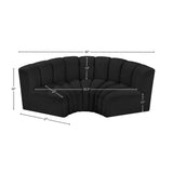 Arc Black Boucle Fabric Modular Sofa 102Black-S3C Meridian Furniture