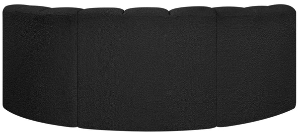 Arc Black Boucle Fabric Modular Sofa 102Black-S3C Meridian Furniture