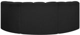 Arc Black Boucle Fabric Modular Sofa 102Black-S3C Meridian Furniture