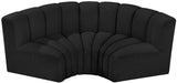 Arc Black Boucle Fabric Modular Sofa 102Black-S3C Meridian Furniture