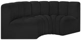 Arc Black Boucle Fabric Modular Sofa 102Black-S3C Meridian Furniture