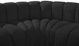 Arc Black Boucle Fabric Modular Sofa 102Black-S3C Meridian Furniture