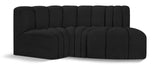 Arc Black Boucle Fabric Modular Sofa 102Black-S3D Meridian Furniture