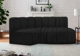 Arc Black Boucle Fabric Modular Sofa 102Black-S3D Meridian Furniture