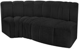 Arc Black Boucle Fabric Modular Sofa 102Black-S3D Meridian Furniture