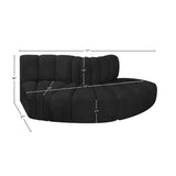 Arc Black Boucle Fabric Modular Sofa 102Black-S3E Meridian Furniture