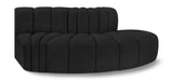 Arc Black Boucle Fabric Modular Sofa 102Black-S3E Meridian Furniture