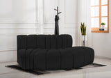 Arc Black Boucle Fabric Modular Sofa 102Black-S3E Meridian Furniture