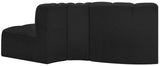 Arc Black Boucle Fabric Modular Sofa 102Black-S3E Meridian Furniture