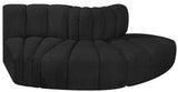 Arc Black Boucle Fabric Modular Sofa 102Black-S3E Meridian Furniture