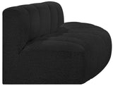 Arc Black Boucle Fabric Modular Sofa 102Black-S3E Meridian Furniture