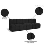 Arc Black Boucle Fabric Modular Sofa 102Black-S3F Meridian Furniture