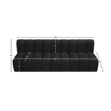 Arc Black Boucle Fabric Modular Sofa 102Black-S3F Meridian Furniture