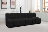 Arc Black Boucle Fabric Modular Sofa 102Black-S3F Meridian Furniture