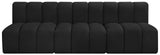 Arc Black Boucle Fabric Modular Sofa 102Black-S3F Meridian Furniture