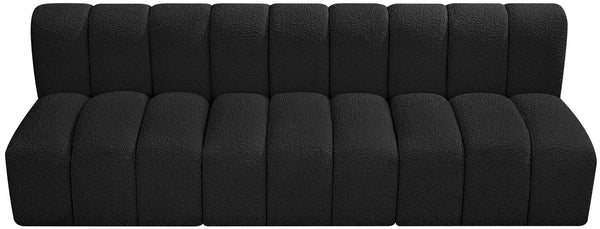 Arc Black Boucle Fabric Modular Sofa 102Black-S3F Meridian Furniture