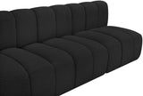 Arc Black Boucle Fabric Modular Sofa 102Black-S3F Meridian Furniture