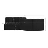 Arc Black Boucle Fabric Modular Sofa 102Black-S4A Meridian Furniture