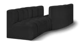 Arc Black Boucle Fabric Modular Sofa 102Black-S4A Meridian Furniture