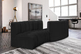 Arc Black Boucle Fabric Modular Sofa 102Black-S4A Meridian Furniture