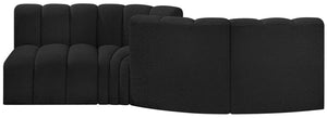 Arc Black Boucle Fabric Modular Sofa 102Black-S4A Meridian Furniture