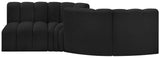 Arc Black Boucle Fabric Modular Sofa 102Black-S4A Meridian Furniture