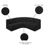 Arc Black Boucle Fabric Modular Sofa 102Black-S4B Meridian Furniture