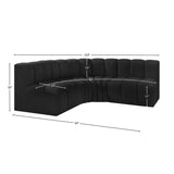 Arc Black Boucle Fabric Modular Sofa 102Black-S4B Meridian Furniture