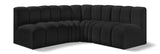 Arc Black Boucle Fabric Modular Sofa 102Black-S4B Meridian Furniture