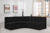 Arc Black Boucle Fabric Modular Sofa 102Black-S4B Meridian Furniture