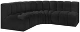 Arc Black Boucle Fabric Modular Sofa 102Black-S4B Meridian Furniture