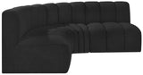 Arc Black Boucle Fabric Modular Sofa 102Black-S4B Meridian Furniture