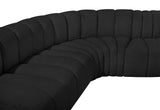 Arc Black Boucle Fabric Modular Sofa 102Black-S4B Meridian Furniture