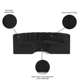 Arc Black Boucle Fabric Modular Sofa 102Black-S4C Meridian Furniture