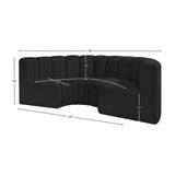 Arc Black Boucle Fabric Modular Sofa 102Black-S4C Meridian Furniture