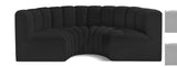 Arc Black Boucle Fabric Modular Sofa 102Black-S4C Meridian Furniture