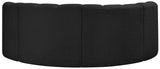 Arc Black Boucle Fabric Modular Sofa 102Black-S4C Meridian Furniture