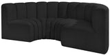 Arc Black Boucle Fabric Modular Sofa 102Black-S4C Meridian Furniture