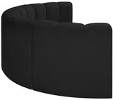 Arc Black Boucle Fabric Modular Sofa 102Black-S4C Meridian Furniture