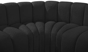 Arc Black Boucle Fabric Modular Sofa 102Black-S4C Meridian Furniture