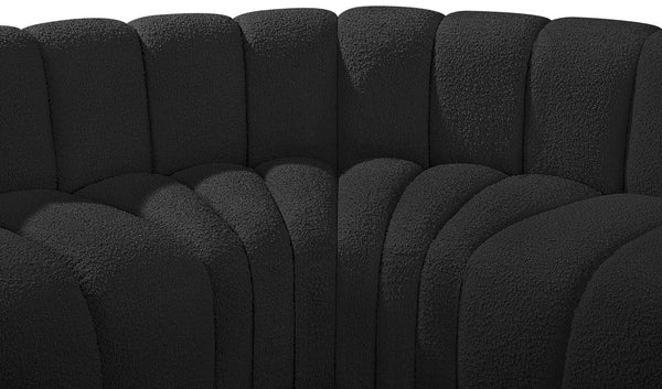 Arc Black Boucle Fabric Modular Sofa 102Black-S4C Meridian Furniture